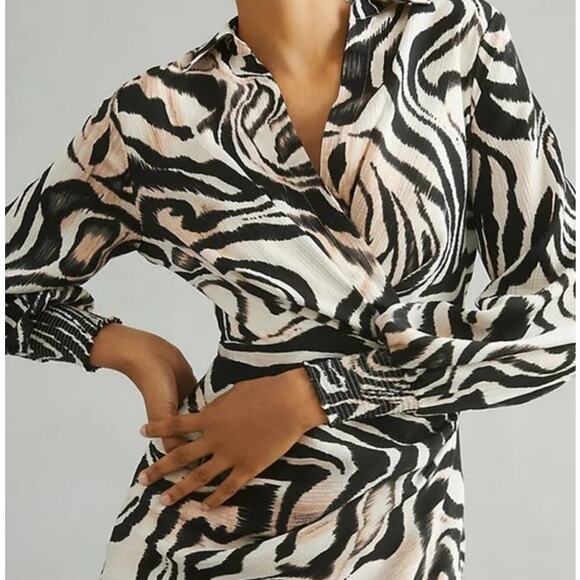 Anthropologie Black and White Zebra Print Dress - Picture 4 of 13